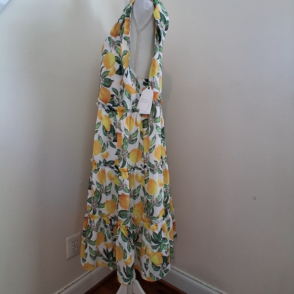 English Factory Lemon Print Tiered Mini  Dress Size 2X NWT - Picture 3 of 9